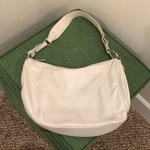White leather, shoulder bag